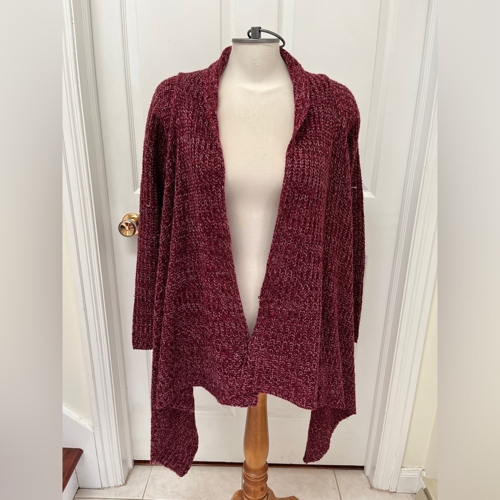 Pink Rose burgundy open knit cardigan size small